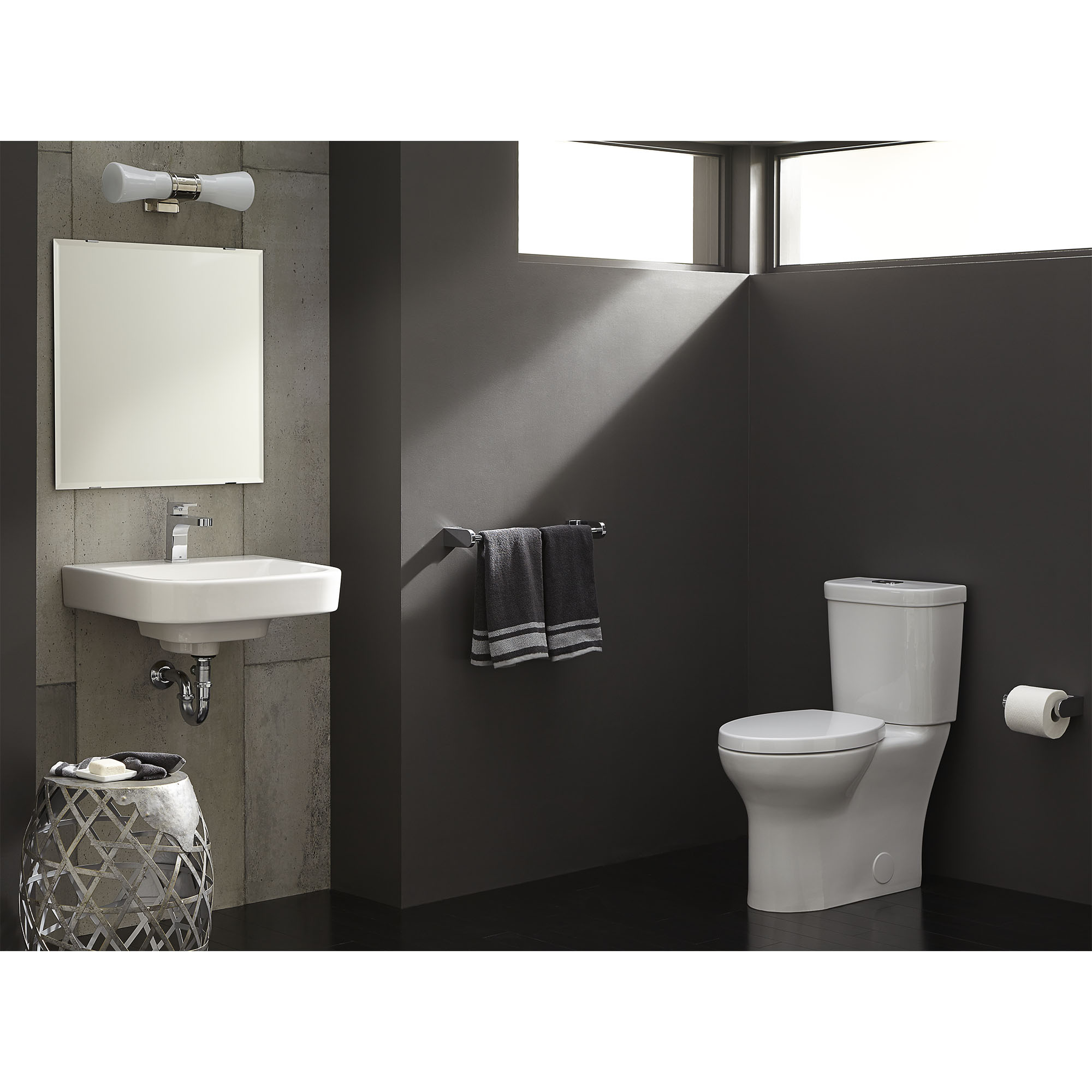 Equility® Two-Piece Dual Flush Chair-Height Elongated Toilet with Seat